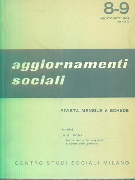 Aggiornamenti sociali 8-9 agosto -sett 1959 -estratto - copertina