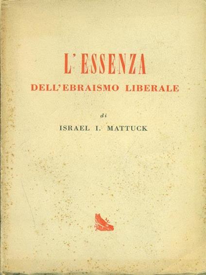 L' essenza dell'ebraismo liberale - copertina