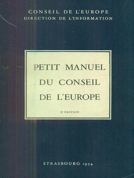 Petit manuel du conseil de l'Europe - copertina