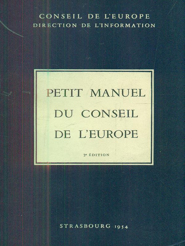 Petit manuel du conseil de l'Europe