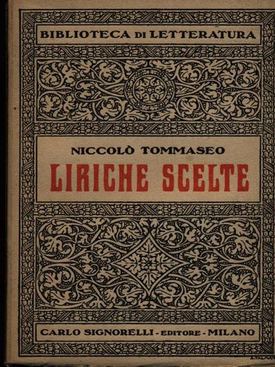 Liriche scelte - Niccolò Tommaseo - 2