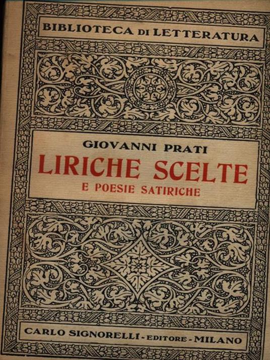 Liriche scelte e poesie satiriche - Giovanni Prati - 2