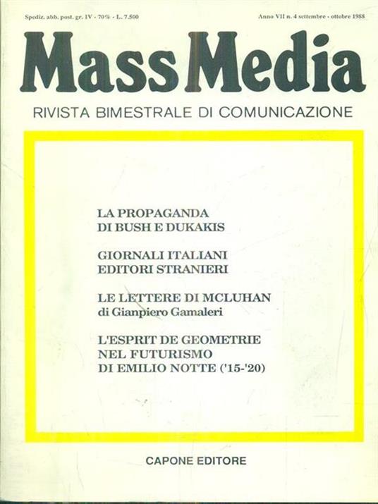 Mass Media n 4 /settembre-ottobre 1988 - copertina