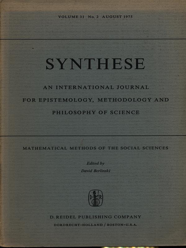 Synthese volume 31 n. 2 August 1975