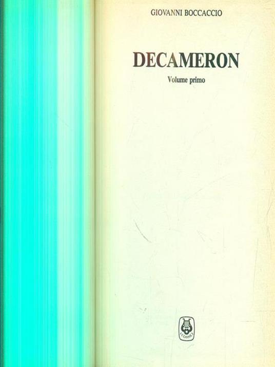 Decameron vol I - Giovanni Boccaccio - copertina