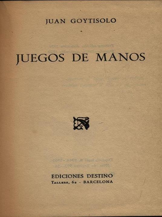 Juegos de manos - Juan Goytisolo - copertina