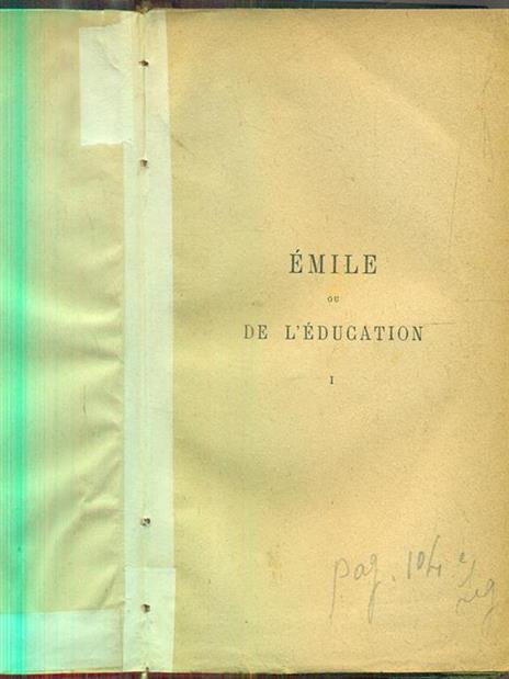 Emile ou de l'education I - copertina