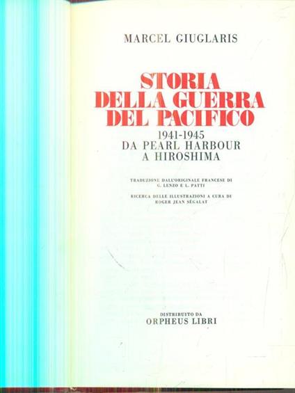 Storia della guerra del Pacifico - Marcel Giuglaris - copertina