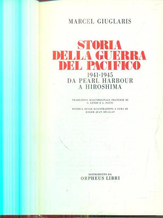 Storia della guerra del Pacifico - Marcel Giuglaris - copertina
