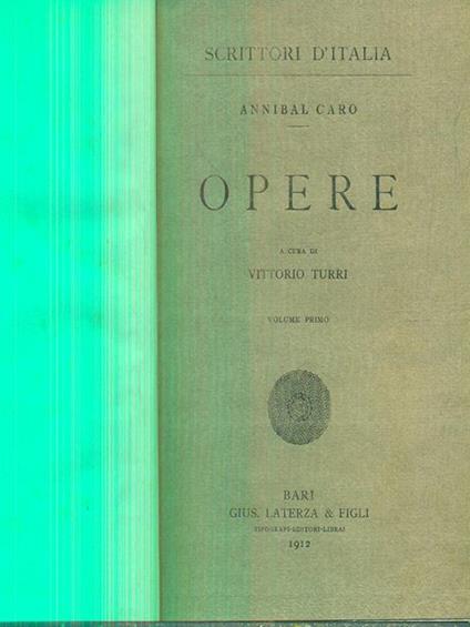 Opere I - Annibal Caro - copertina