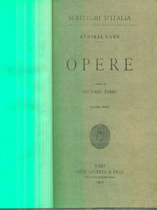 Opere I - Annibal Caro - copertina