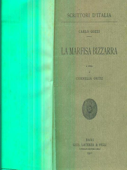 La marfisa bizzarra - Carlo Gozzi - copertina