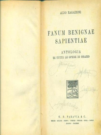 Fanum Benignae Sapientiae - Aldo Ragazzoni - copertina