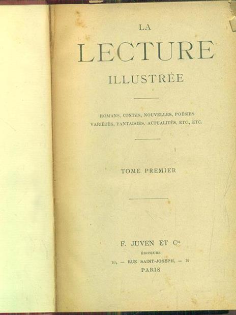 La lecture illustree tome premier - copertina
