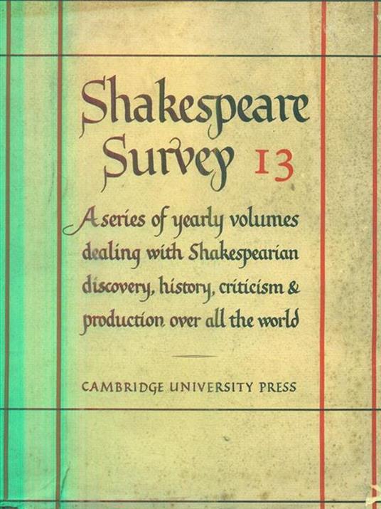 Shakespeare Survey Volume 13 - Allardyce Nicoll - 3