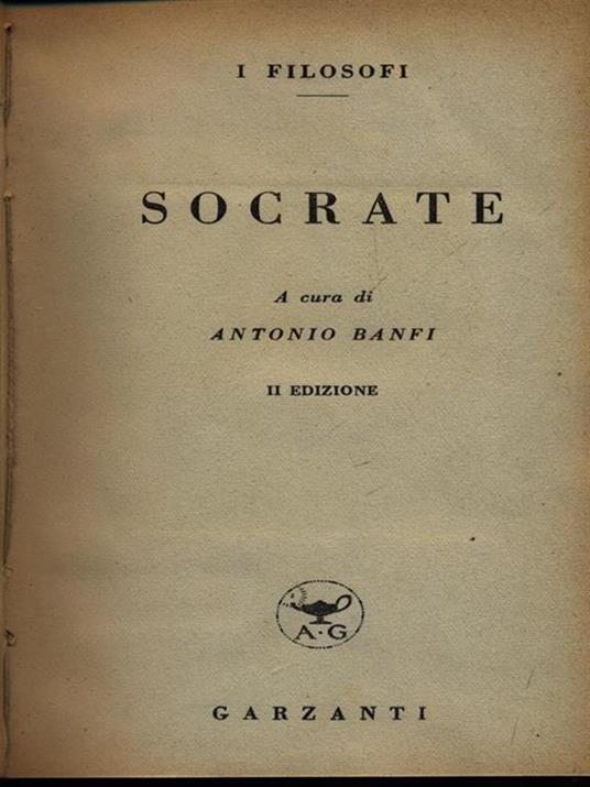 Socrate - Antonio Banfi - copertina