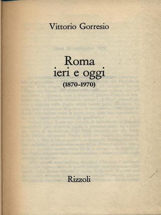 Roma ieri e oggi - Vittorio Gorresio - copertina