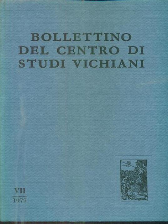 Bollettino del Centro di Studi Vichiani VII. 1977 - copertina