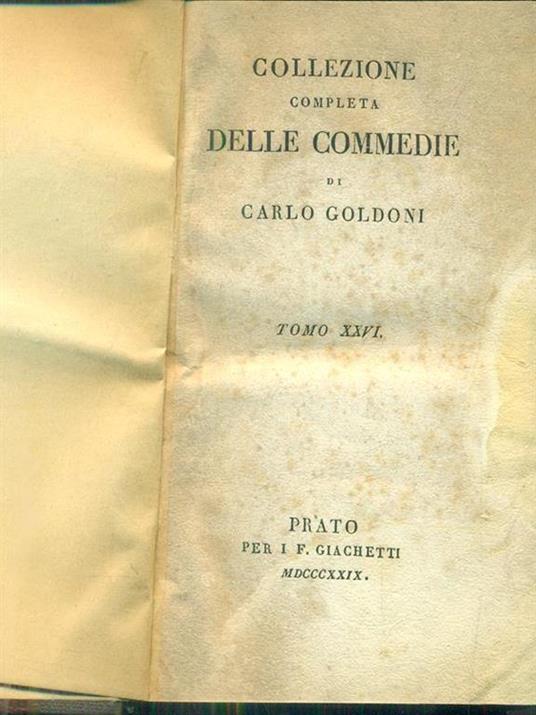 Collezione completa delle commedie tomo XXVI - copertina