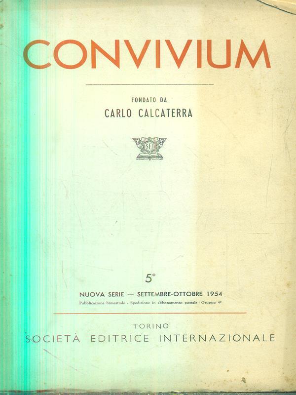 Convivium nuova serie 5 - settembre-ottobre 1954