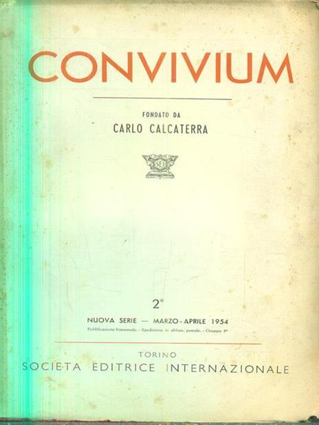 Convivium nuova serie 2 - marzo-aprile 1954 - copertina