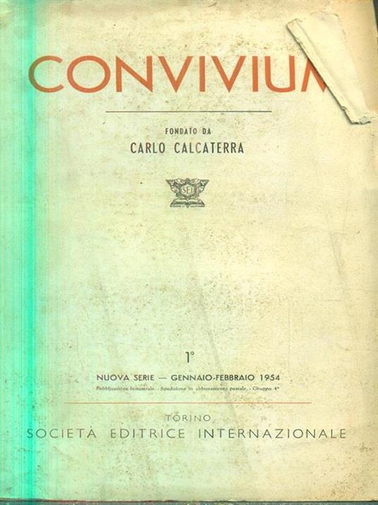 Convivium nuova serie 1 / gennaio-febbraio 1954 - copertina
