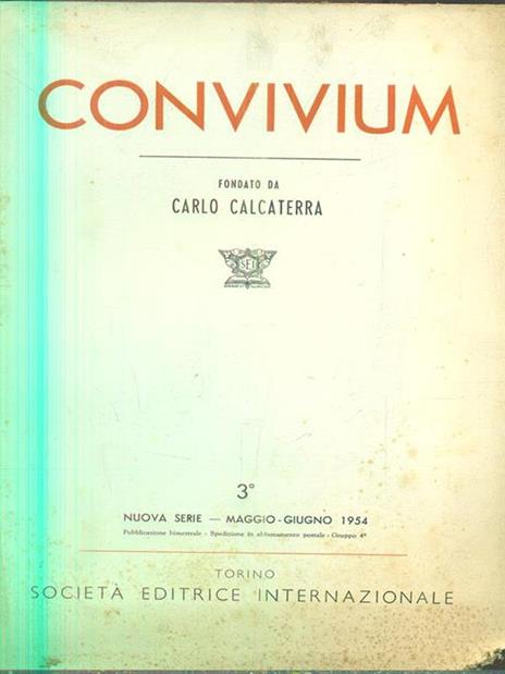 Convivium nuova serie 3 / maggio-giugno 1954 - copertina