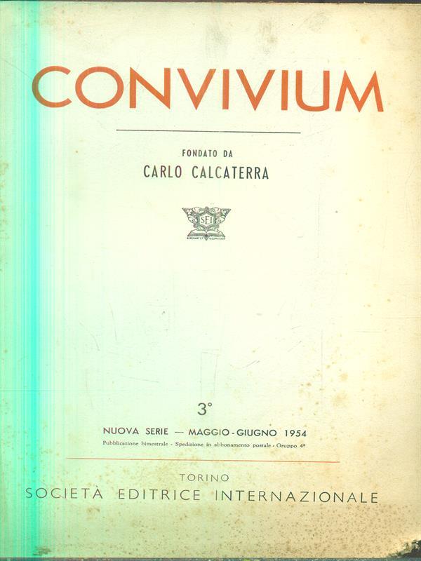Convivium nuova serie 3 / maggio-giugno 1954