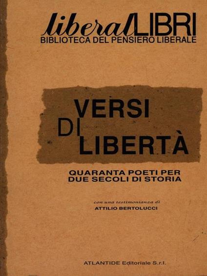 Versi di liberta - copertina