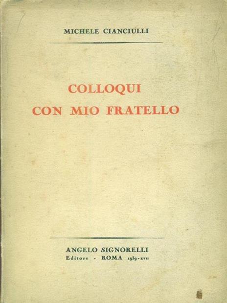 Colloqui con mio fratello - Michele Cianciulli - copertina