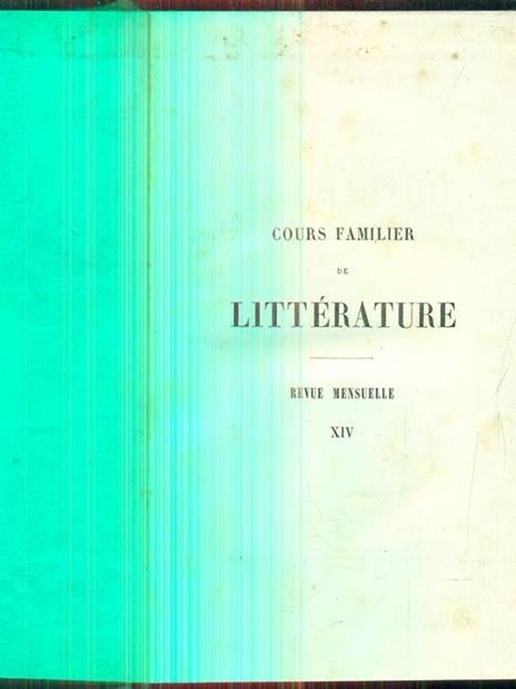 Cours familier de litterature 14 - Alphonse de Lamartine - copertina