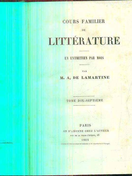 Cours familier de litterature 17 - copertina
