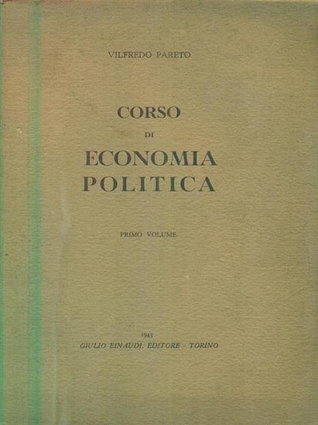 Corso di economia politica primo volume - Vilfredo Pareto - copertina