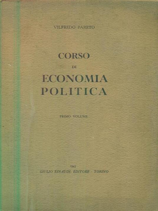 Corso di economia politica primo volume - Vilfredo Pareto - copertina