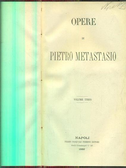 Opere - Pietro Metastasio - copertina