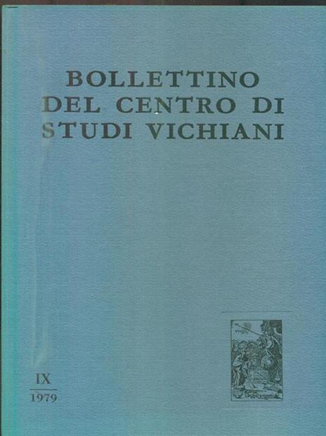 Bollettino del centro di studi vichiani IX. 1979 - copertina