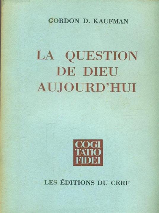 La question de Dieu aujourd'hui - copertina