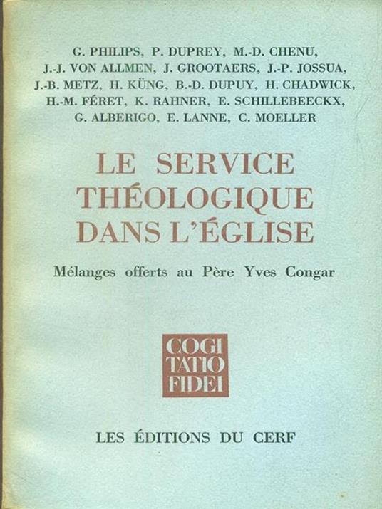 Le service theologique dans l'Eglise - copertina