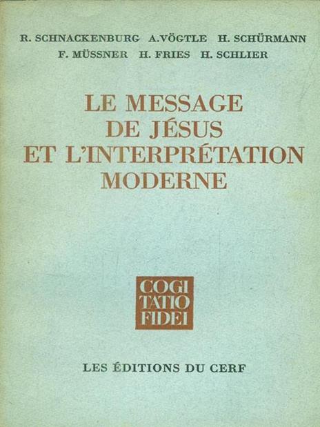 Le message de Jesus et l'interpretation moderne - copertina