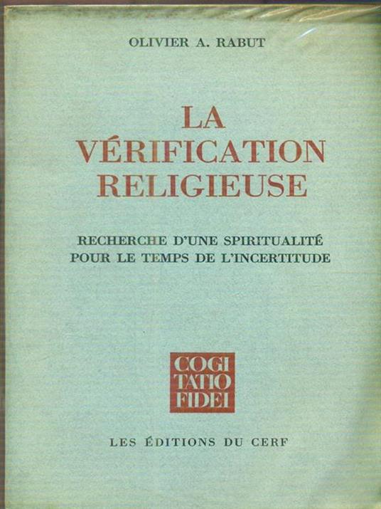 La verification religieuse - copertina