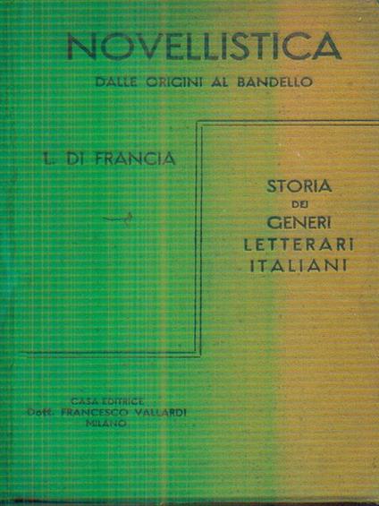 Novellistica Vol. I. Dalle origini al Bandello - copertina