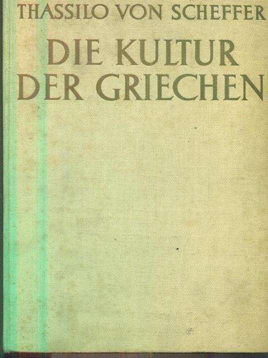 Die kultur der griechen - copertina