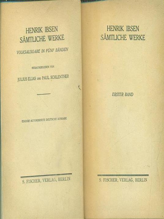 Samtliche werke erster band - Henrik Ibsen - copertina