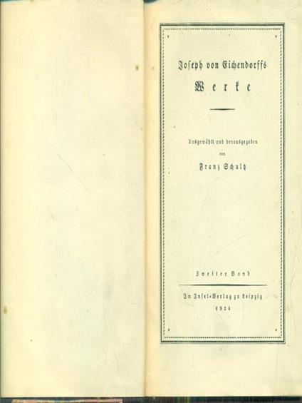 Joseph von Eichendorffs Werke 2 - Fritz Schulz - copertina