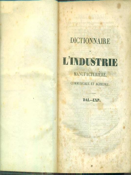 Dictionnaire de l'industrie manufacturiere, commerciale et agricole tome 4 - copertina