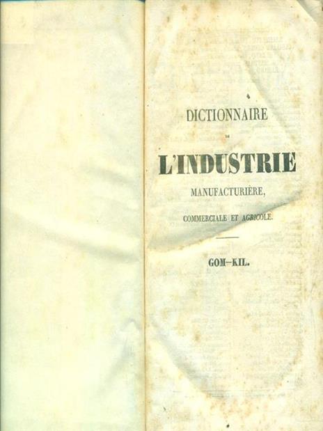 Dictionnaire de l'industrie manufacturiere, commerciale et agricole tome sixieme - copertina