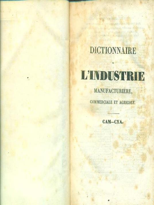 Dictionnaire de l'industrie manufacturiere, commerciale et agricole tome troisieme - copertina