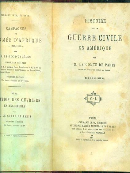 Histoire de la guerre civile en Amerique tome 3 - copertina