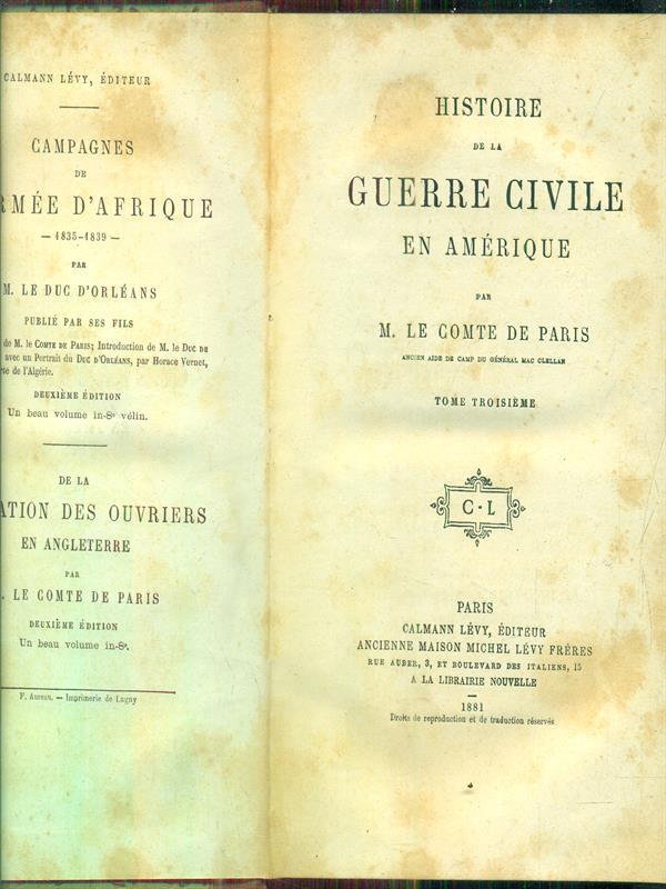 Histoire de la guerre civile en Amerique tome 3