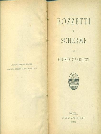 Bozzetti e scherme - Giosuè Carducci - copertina